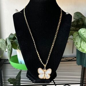 Gold Butterfly Pendant Necklace